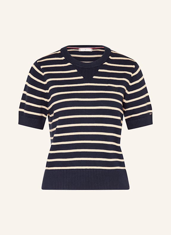 TOMMY HILFIGER Strickshirt DUNKELBLAU/ CREME