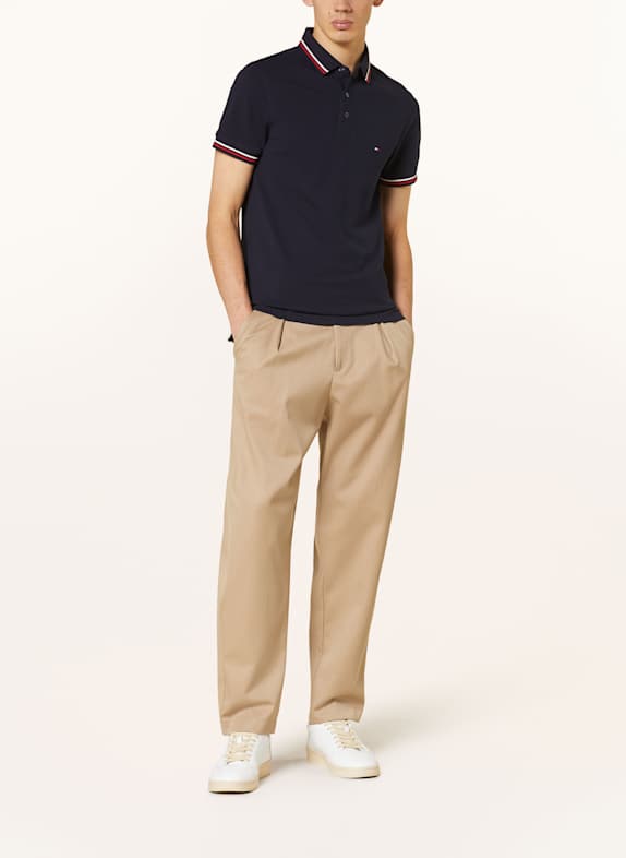 TOMMY HILFIGER Piqué poloshirt TIPPED Slim Fit DONKERBLAUW