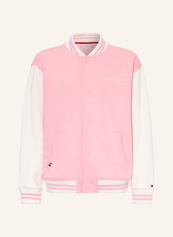 TOMMY HILFIGER College-Jacke ROSA/ WEISS