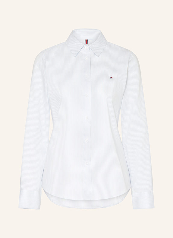 TOMMY HILFIGER Hemdbluse BLAUGRAU/ WEISS