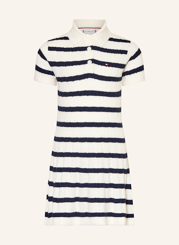 TOMMY HILFIGER Strickkleid WEISS/ DUNKELBLAU