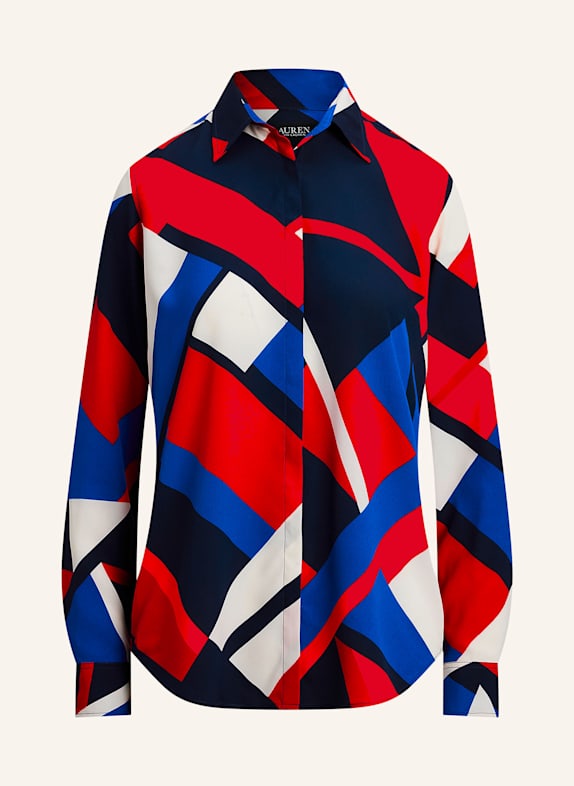 Košilová halenka ze saténu Košilová halenka BÍLÁ/ TMAVĚ MODRÁ/ ČERVENÁ