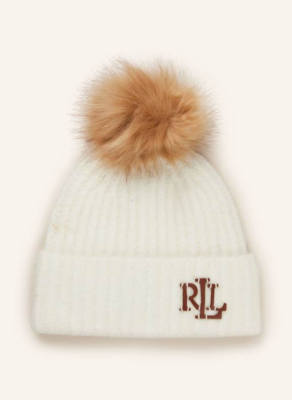 Dolce & Gabbana Čepice s umělou kožešinou KRÉMOVÁ