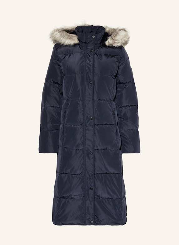 Dolce & Gabbana Péřový kabát TMAVĚ MODRÁ