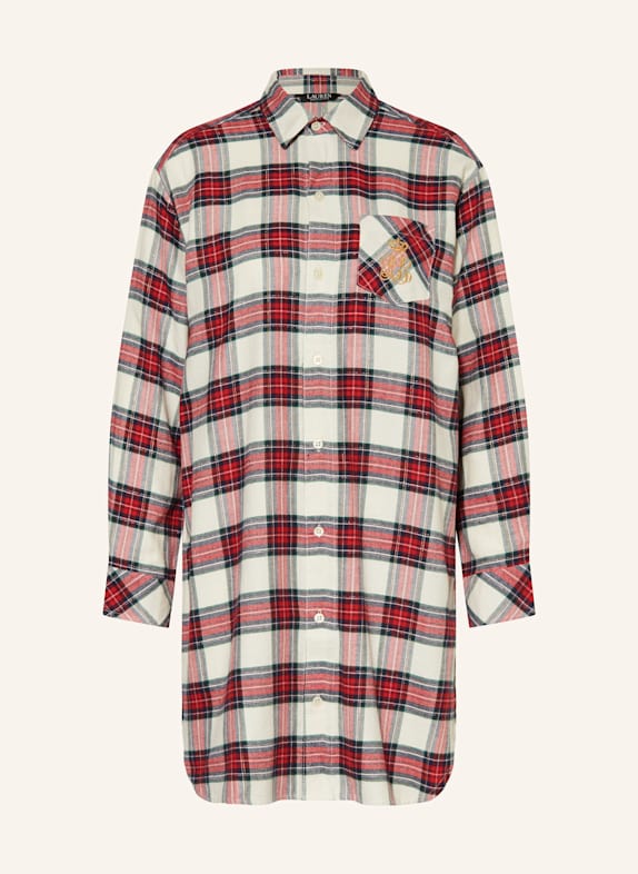 kostenloser pick@home Service Nachthemd aus Flanell CREME/ BLAU/ ROT