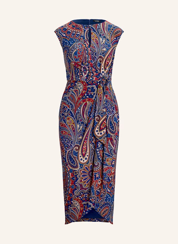 LAUREN RALPH LAUREN Jerseykleid mit Cut-out BLAU/ GRÜN/ CREME
