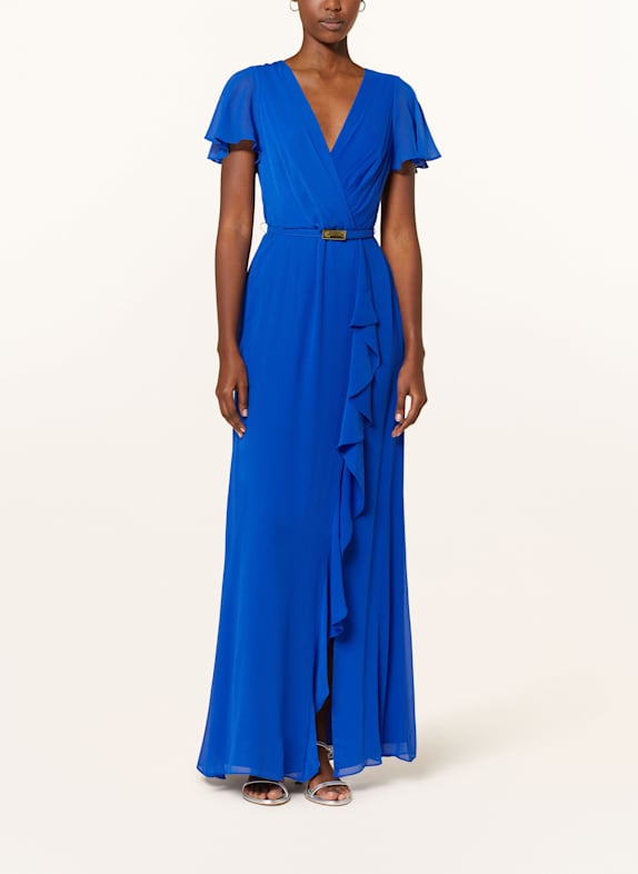 LAUREN RALPH LAUREN Abendkleid FARRYSH mit Volants BLAU