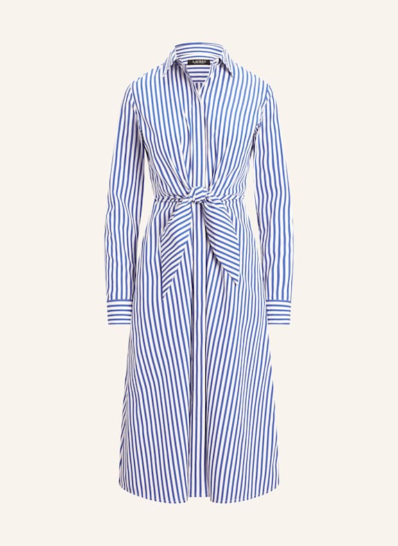 LAUREN RALPH LAUREN Hemdblusenkleid WEISS/ BLAU