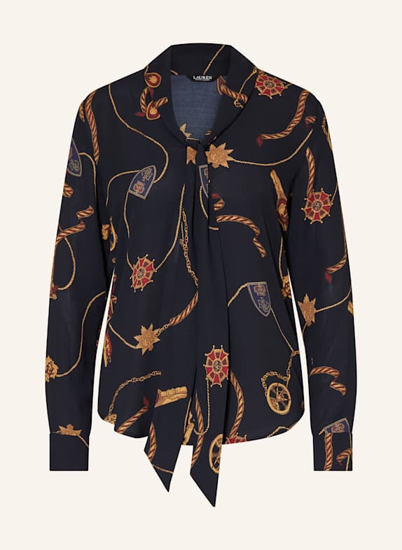 LAUREN RALPH LAUREN Schluppenbluse DUNKELBLAU/ ROT/ DUNKELGELB
