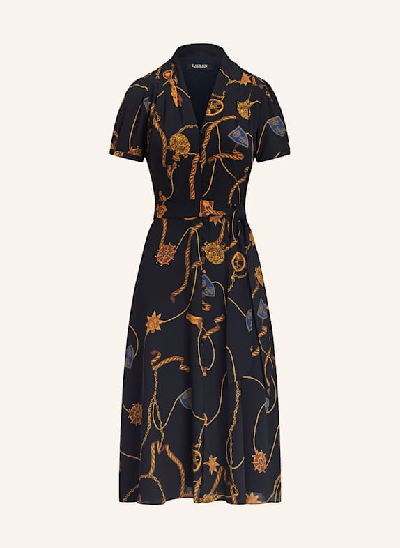 LAUREN RALPH LAUREN Kleid DUNKELBLAU/ CAMEL/ DUNKELROT