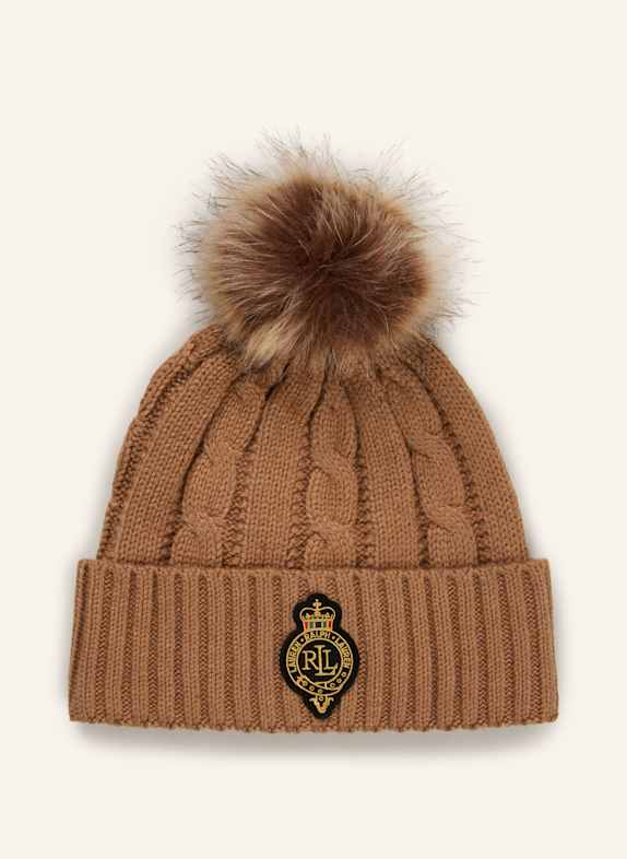 Dolce & Gabbana Čepice s umělou kožešinou VELBLOUDÍ