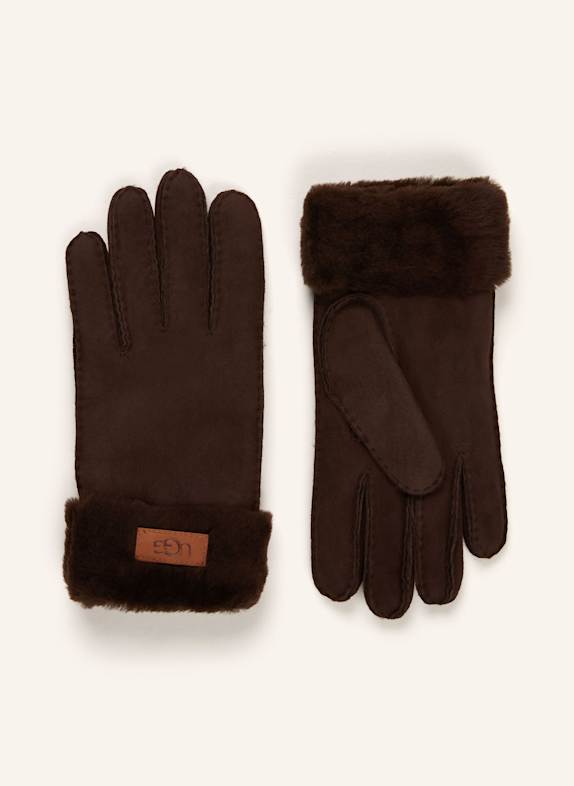 UGG Lederhandschuhe DUNKELBRAUN