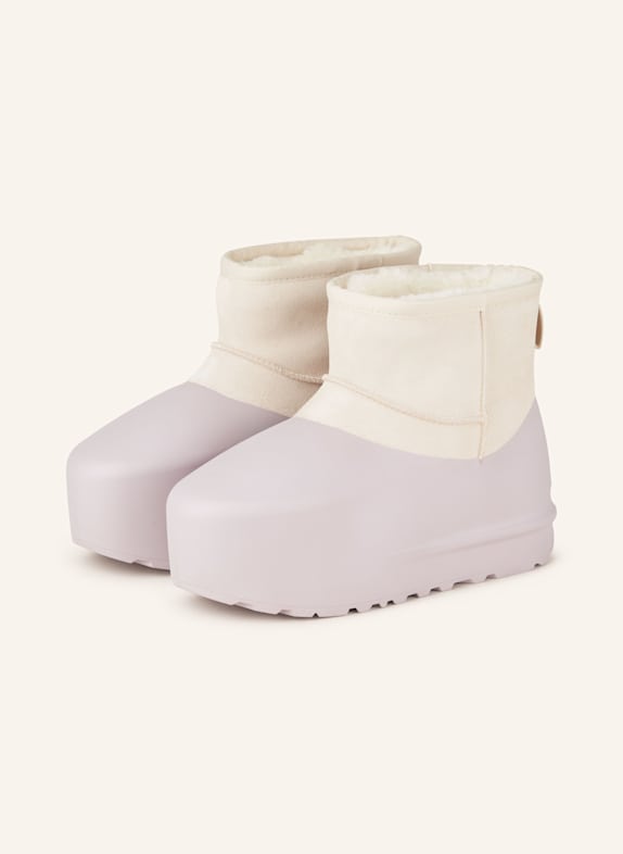 UGG CLASSIC MINI PUMPED boots LIGHT PURPLE/ CREAM