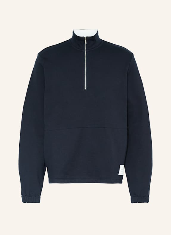 THOM BROWNE. Half-zip sweater DARK BLUE/ WHITE