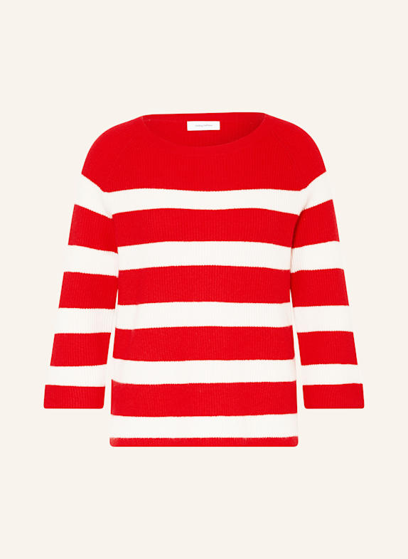 darling harbour Cashmere-Pullover mit 3/4-Arm ROT/ ECRU