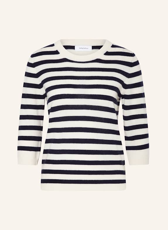 darling harbour Cashmere sweater with 3/4 sleeves OFFWHITE / MARINE
