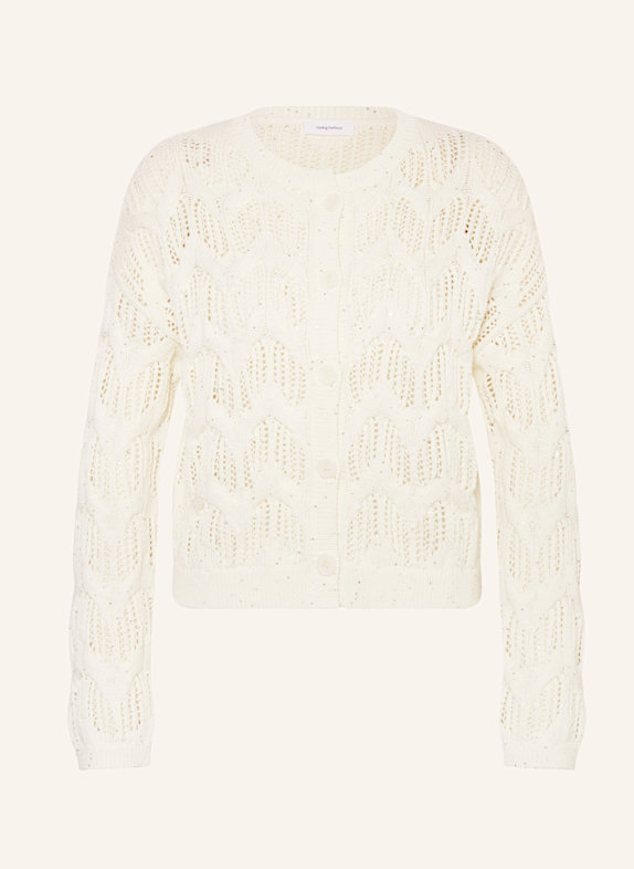 darling harbour Strickjacke mit Pailletten ECRU