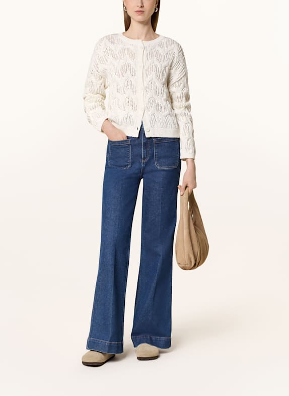 darling harbour Strickjacke mit Pailletten ECRU