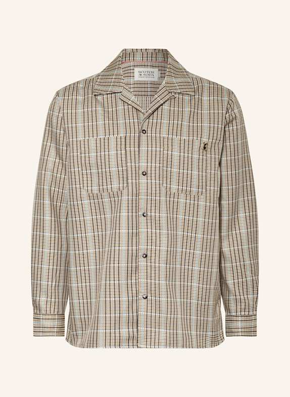 SCOTCH & SODA Overshirt HELLBRAUN/ DUNKELBRAUN/ TÜRKIS