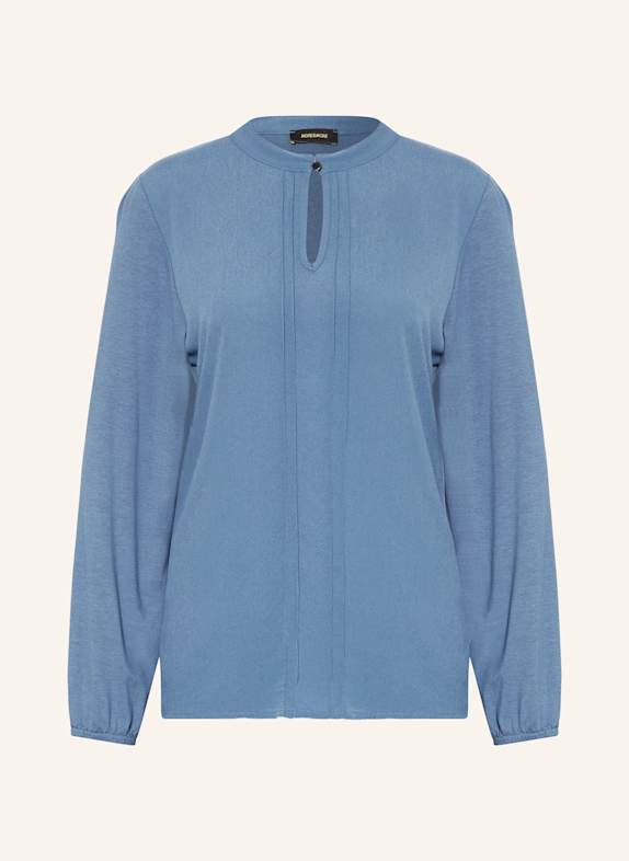 MORE & MORE Shirt blouse made of jersey PURPLE/ BLUE GRAY