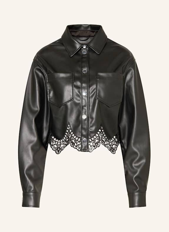 GUESS Koszula CLOTHILDE z imitacji skóry CZARNY