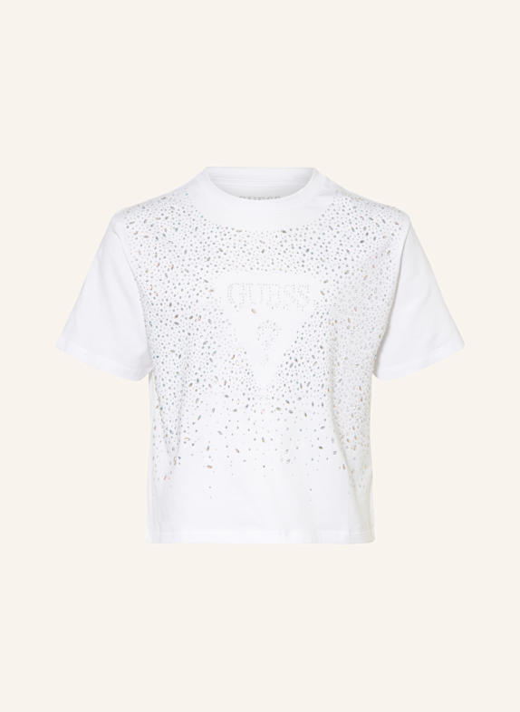 GUESS T-Shirt WEISS/ SILBER