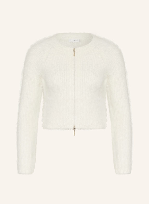 GUESS Cropped Strickjacke WEISS