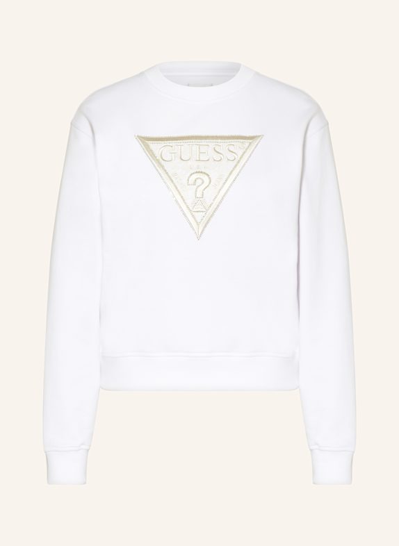 GUESS Sweatshirt with decorative gems WHITE