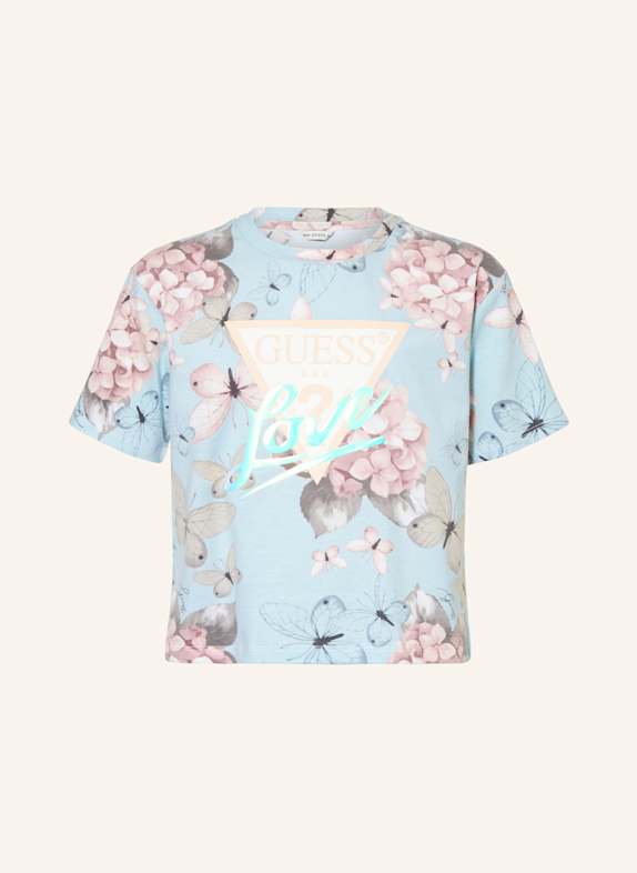 GUESS T-Shirt HELLBLAU/ ROSÉ/ GRAU