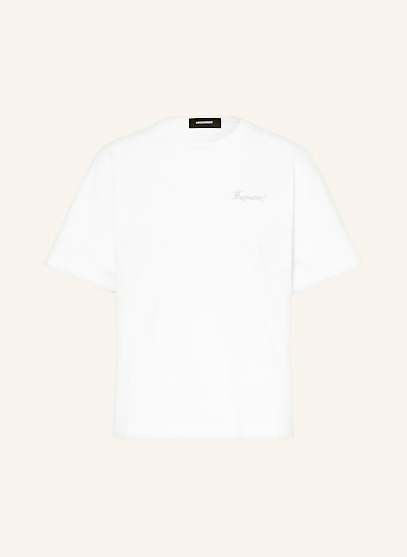 DSQUARED2 T-Shirt mit Schmucksteinen WEISS