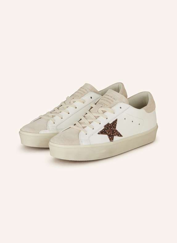 GOLDEN GOOSE Sneaker HI STAR mit Pailletten WEISS/ BEIGE