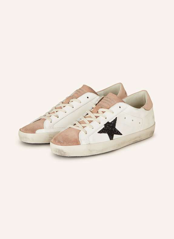 GOLDEN GOOSE Sneaker SUPER-STAR CREME/ ROSA/ DUNKELBLAU