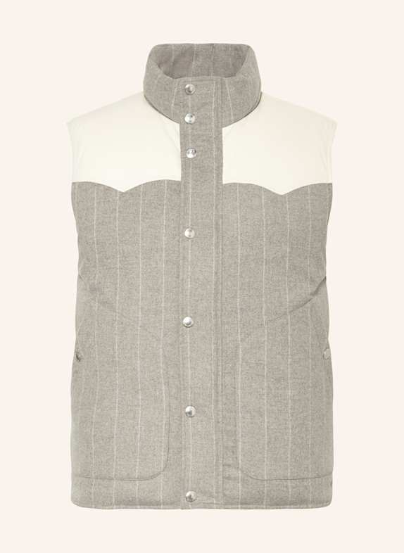 BRUNELLO CUCINELLI Daunenweste im Materialmix GRAU