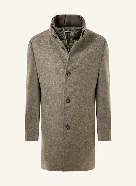 BALDESSARINI Coat with removable trim DARK BROWN