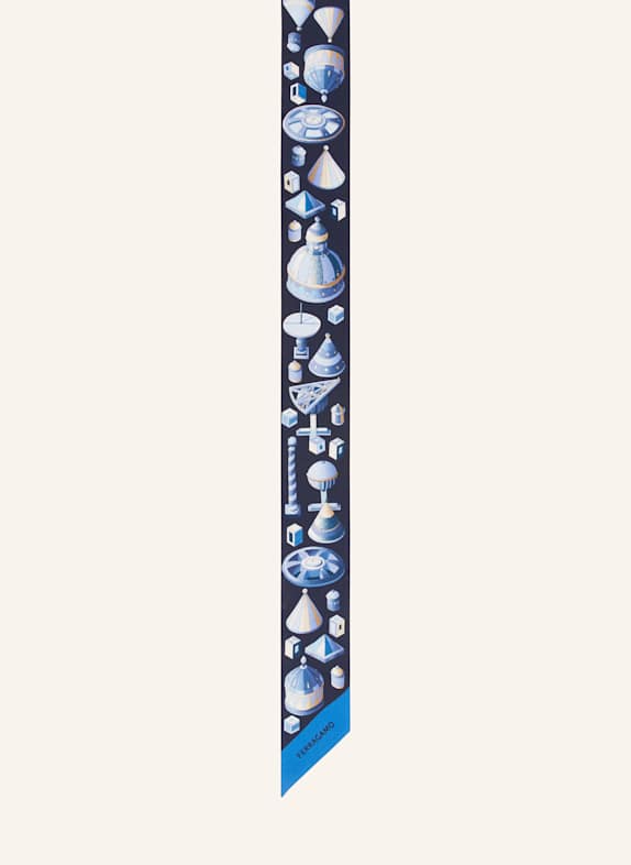 FERRAGAMO Seidenschal NADIR WEISS/ DUNKELBLAU/ HELLBLAU
