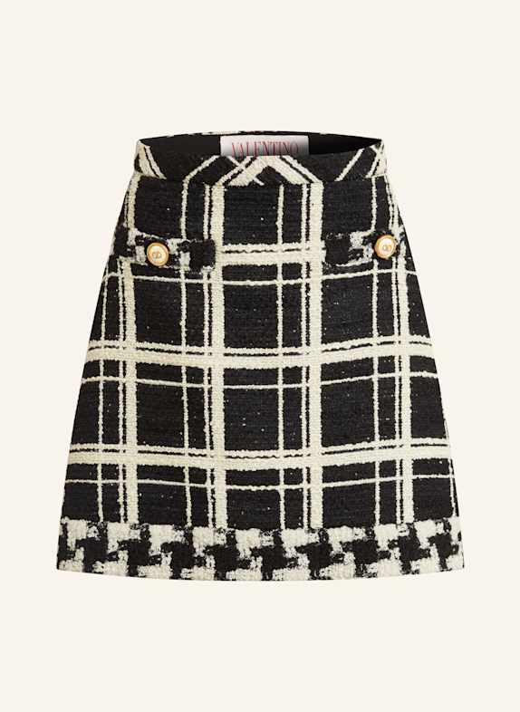 VALENTINO Tweed-Rock SCHWARZ/ ECRU