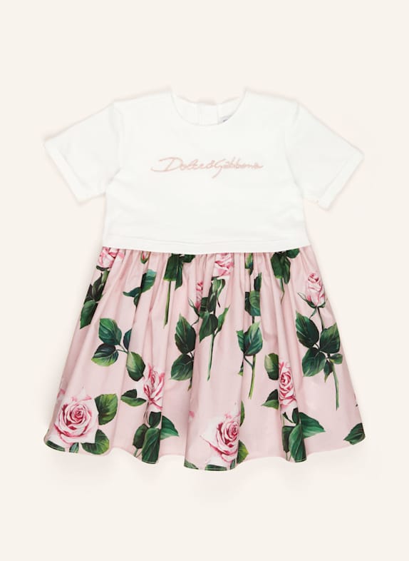 DOLCE & GABBANA Set: Kleid und Hose WEISS/ ROSA/ GRÜN