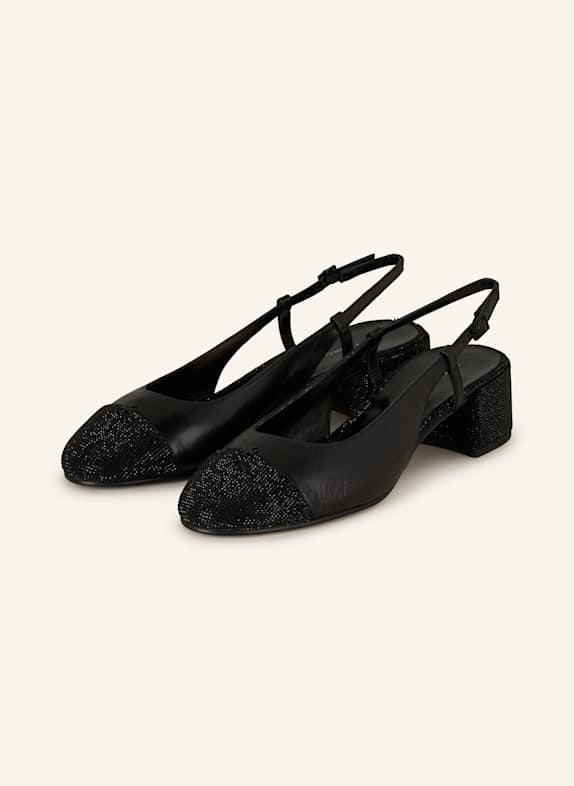 TORY BURCH Slingpumps mit Schmucksteinen SCHWARZ