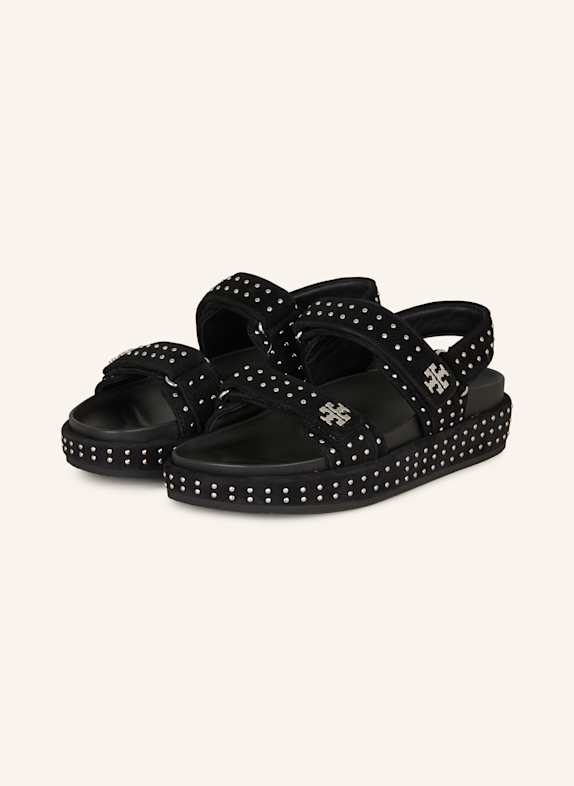 TORY BURCH Sandaletten KIRA mit Schmucksteinen SCHWARZ