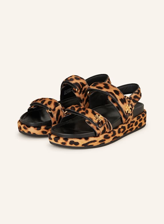 TORY BURCH Plateau-Sandalen KIRA COGNAC/ SCHWARZ