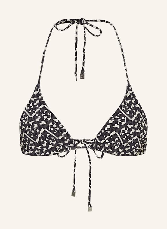 TORY BURCH Triangel-Bikini-Top SCHWARZ/ WEISS/ GRAU