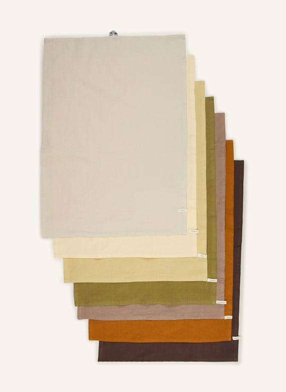 Ferm LIVING 7er-Set Geschirrt&uuml;cher DAY DUNKELBRAUN/ DUNKELGELB/ GR&Uuml;N