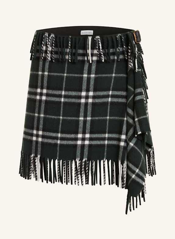 BURBERRY Spódnica kopertowa CIEMNOZIELONY/ CZARNY/ BIAŁY