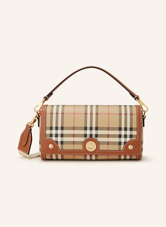 BURBERRY Umhängetasche NOTE HELLBRAUN/ DUNKELBRAUN/ DUNKELROT