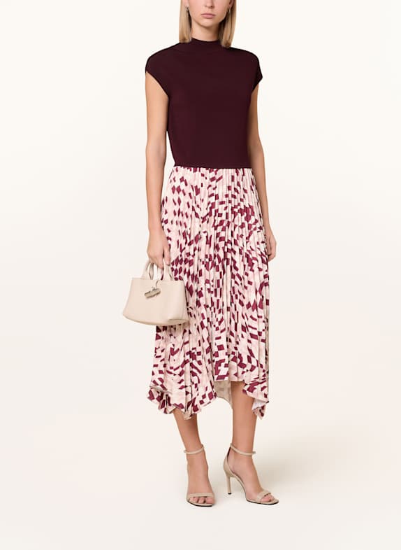 Phase Eight Plisseekleid MAYA im Materialmix SCHWARZ / BEIGE / ROSA