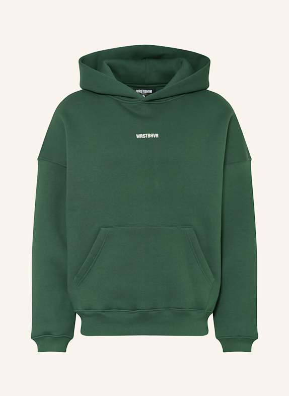 WRSTBHVR SikSilk Element Muscle-fit hoodie met logobies in zwart met goud DARK GREEN/ WHITE