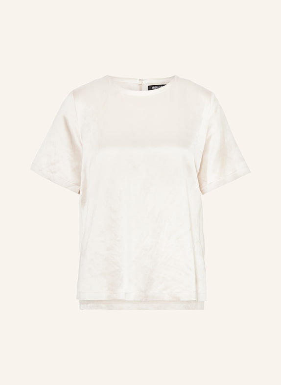 IRIS von ARNIM Blusenshirt LUA aus Satin mit Leinen HELLBRAUN