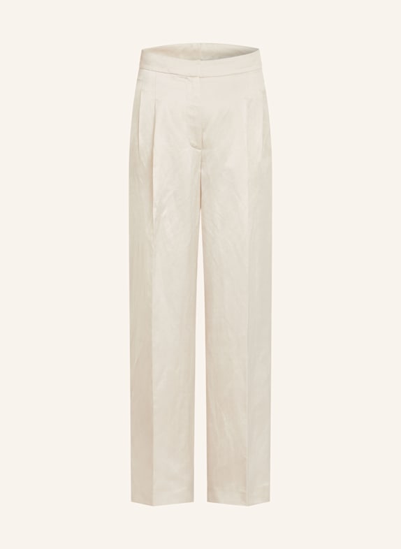 IRIS von ARNIM Satinhose LAINIE mit Leinen HELLBRAUN