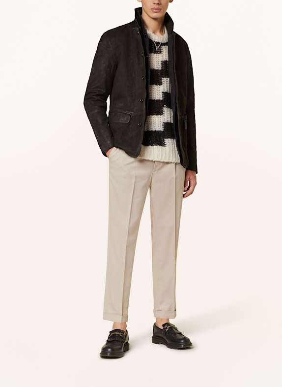 ALLSAINTS Leren jas SURVEY DONKERGRIJS