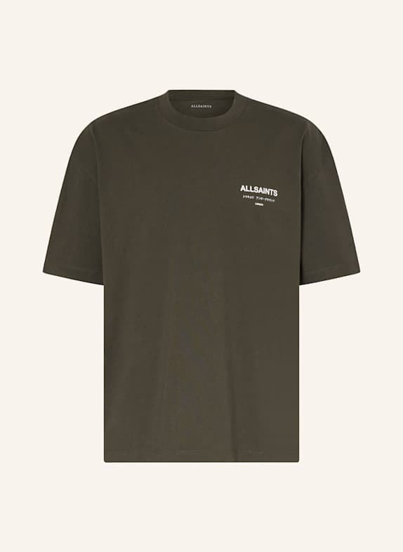 ALLSAINTS T-shirt UNDERGROUND DARK GREEN/ WHITE